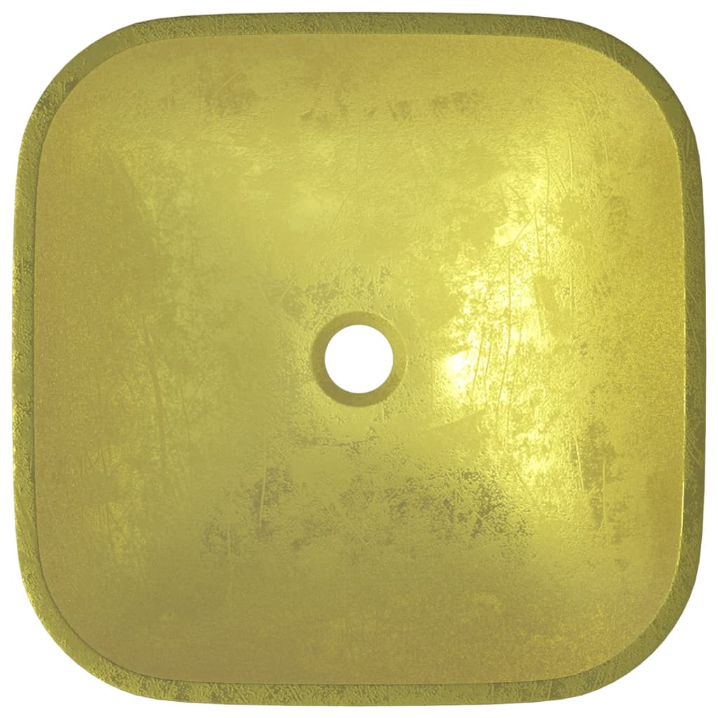 Glass sink, gold, 42x42x14 cm