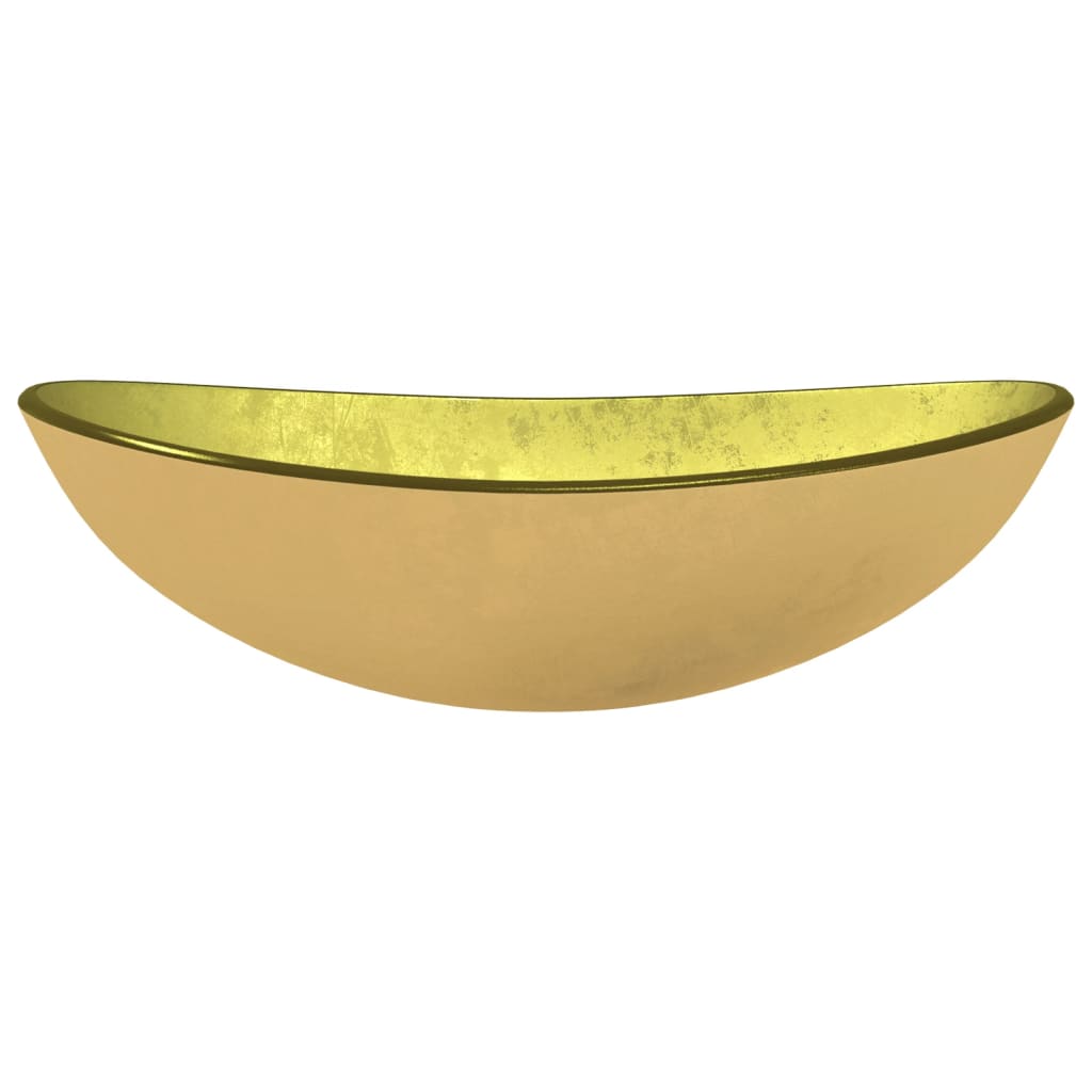 Tempered glass sink, gold, 54.5x35x15.5 cm