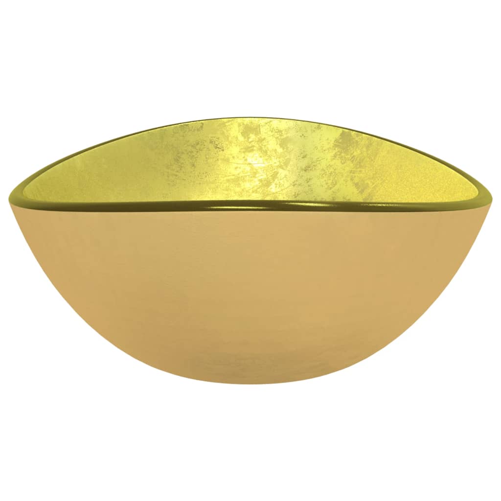 Tempered glass sink, gold, 54.5x35x15.5 cm