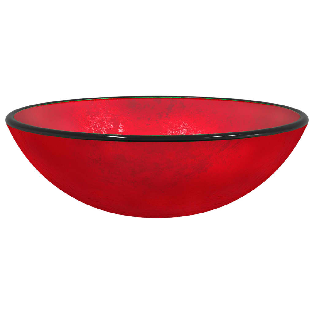 Tempered glass sink, red, 42x14 cm