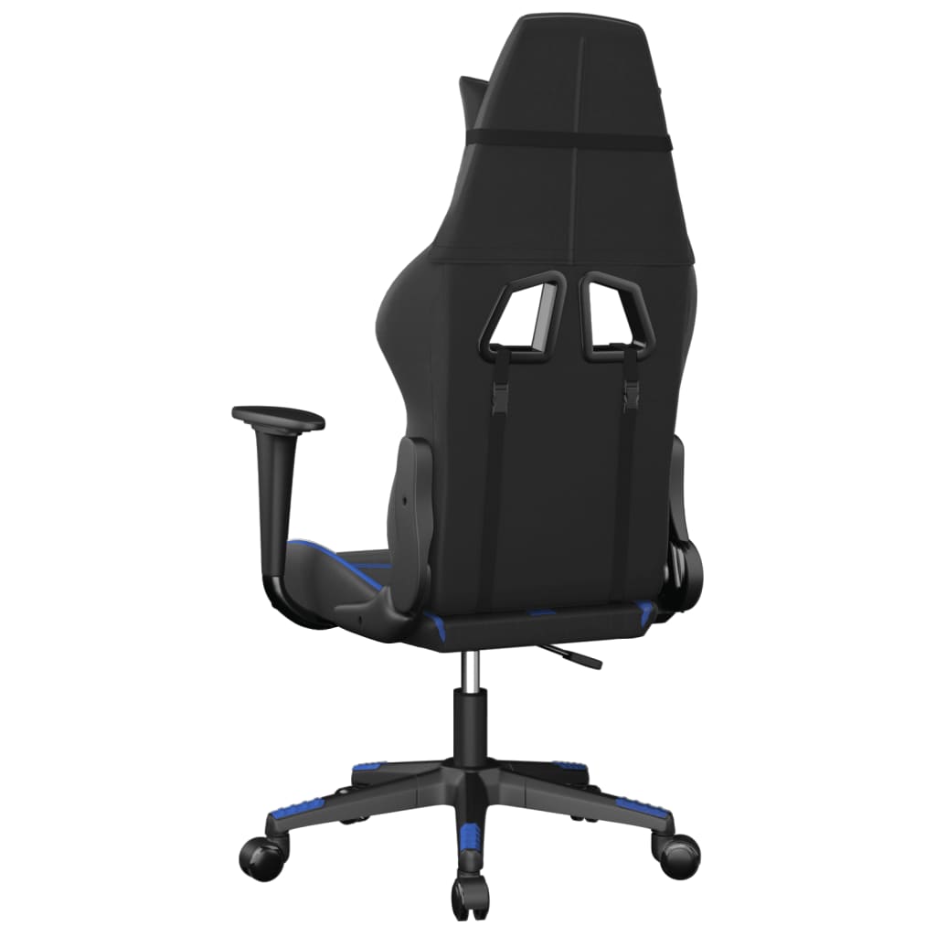 Massage gaming chair, black and blue, eco-leather