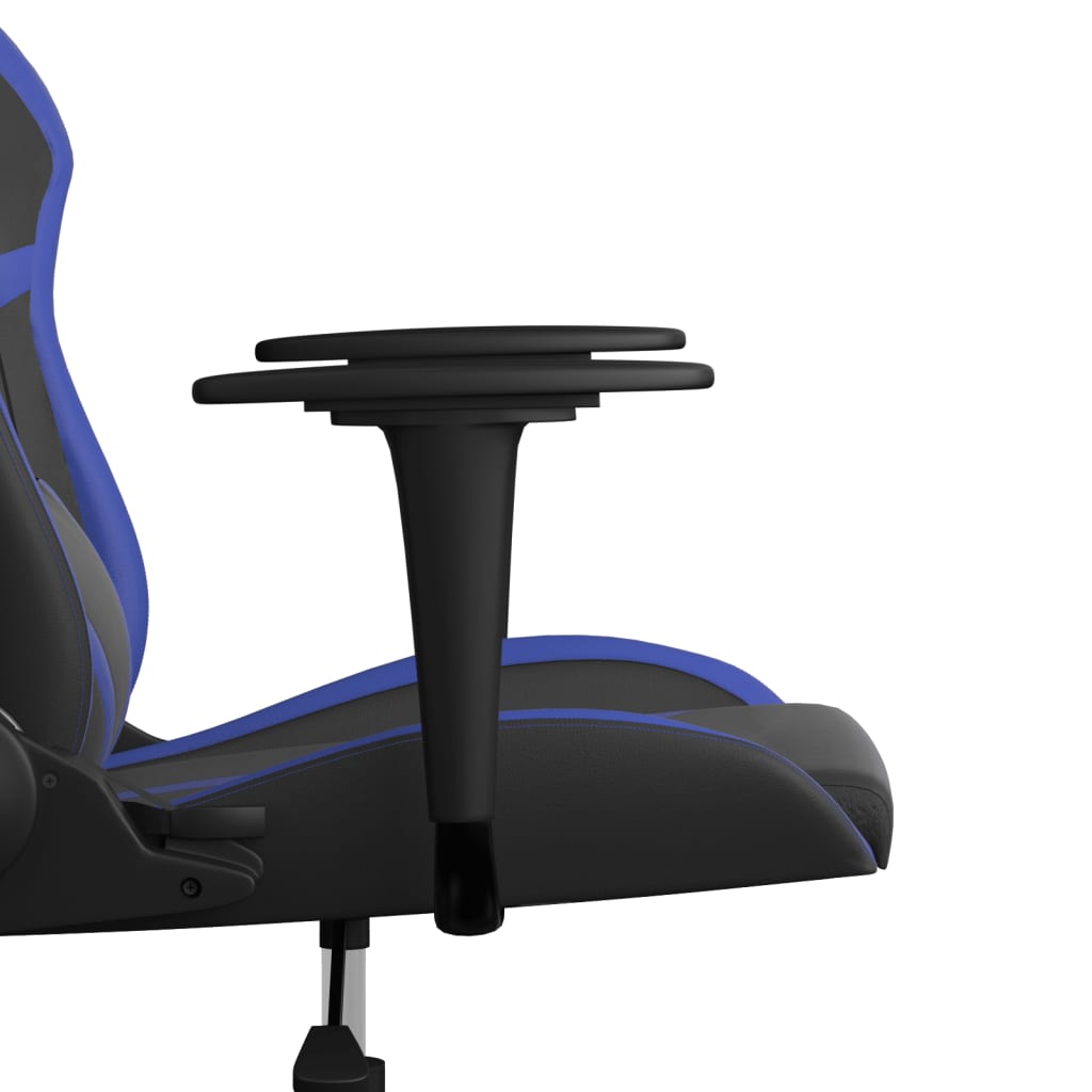 Massage gaming chair, black and blue, eco-leather