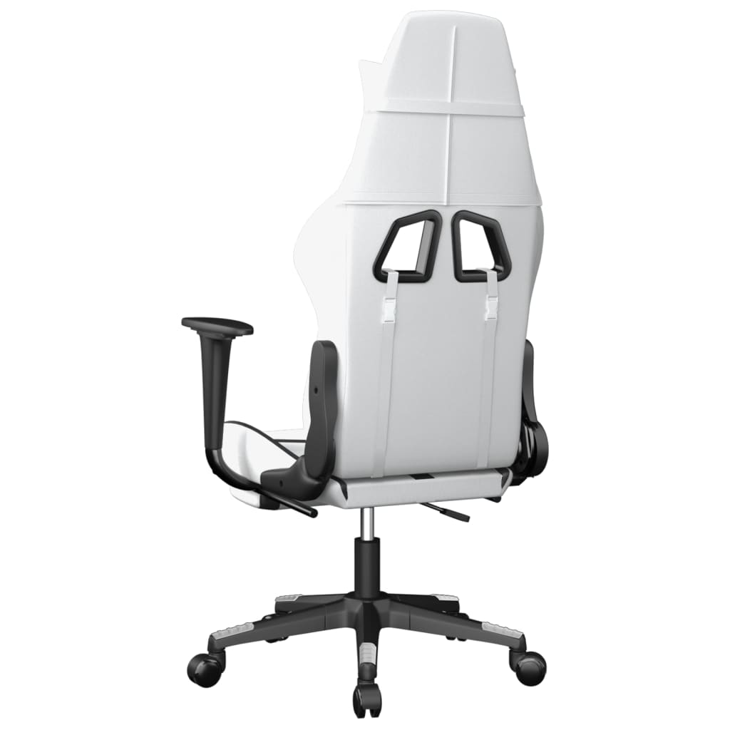 Gaming chair massage/footrest white/black eco leather