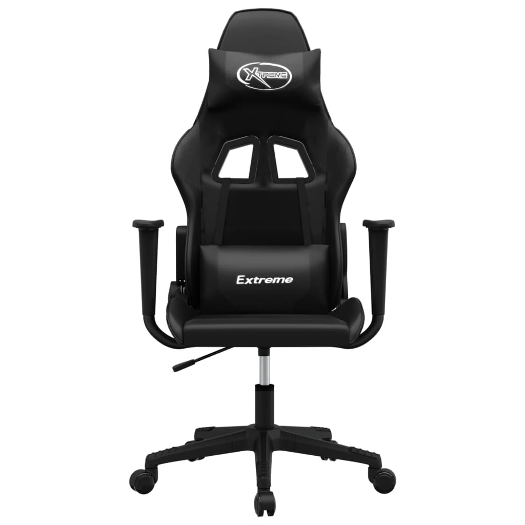 Massage gaming chair, black, eco-leather