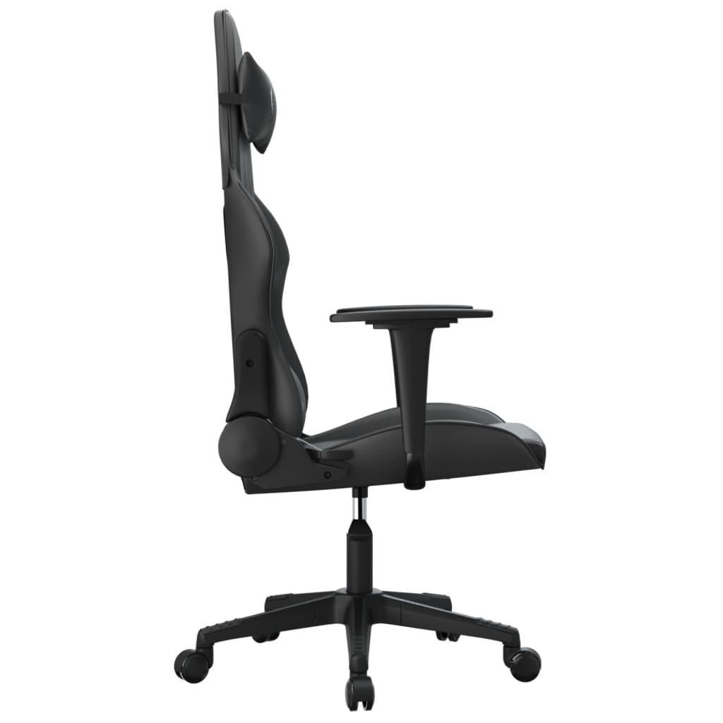 Massage gaming chair, black, eco-leather