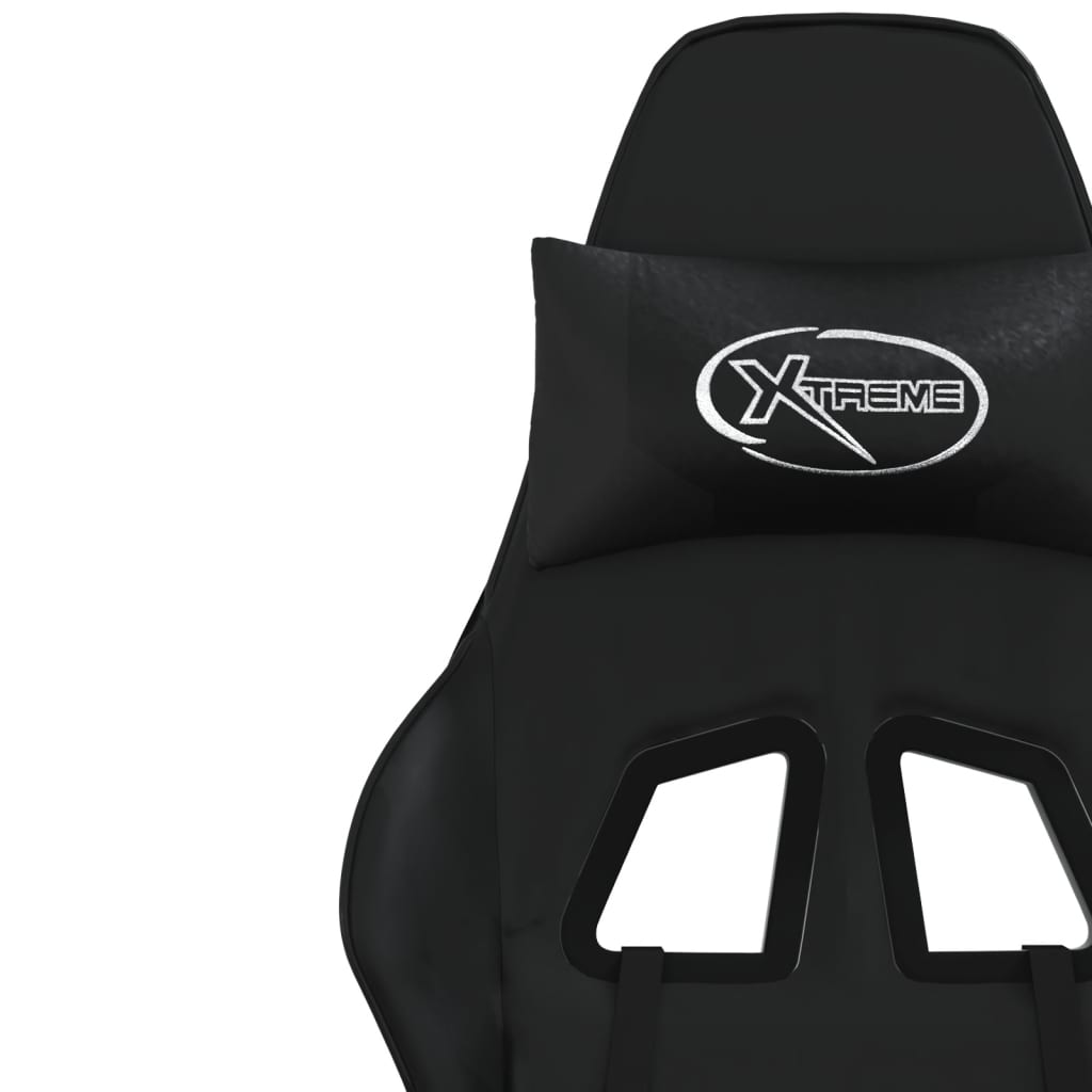 Massage gaming chair, black, eco-leather