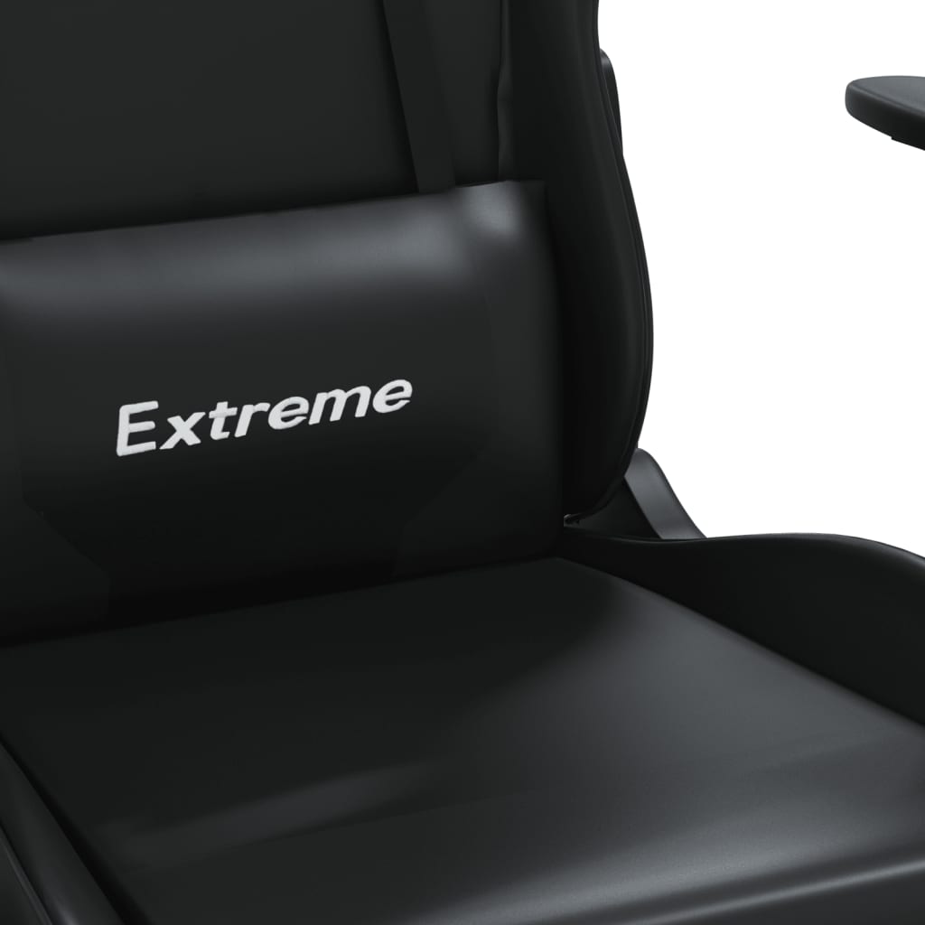 Massage gaming chair, black, eco-leather