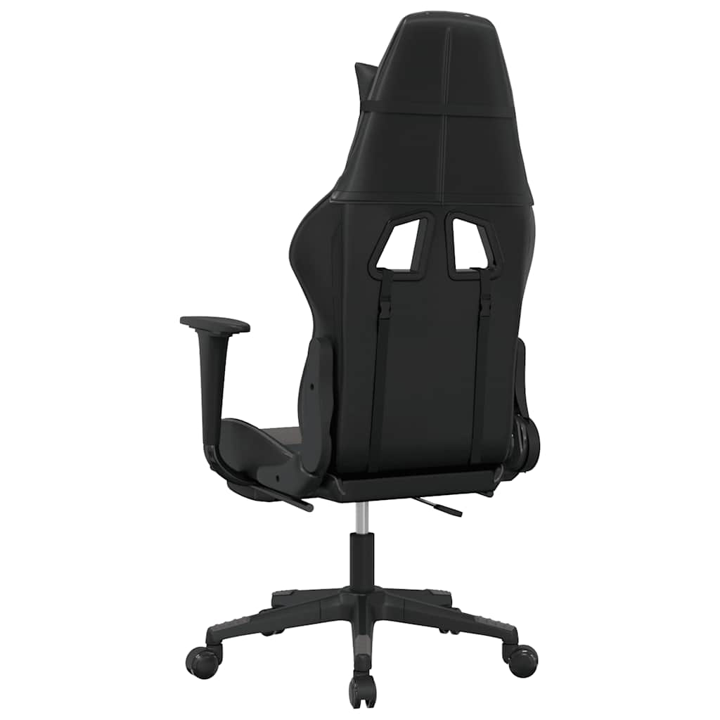 Gaming chair with massage/footrest, black/gray, eco-leather