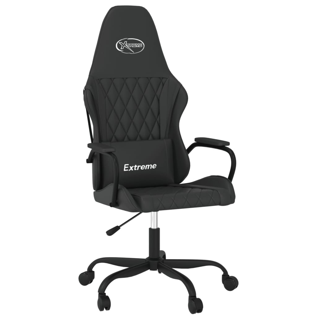 Massage gaming chair, black, eco-leather