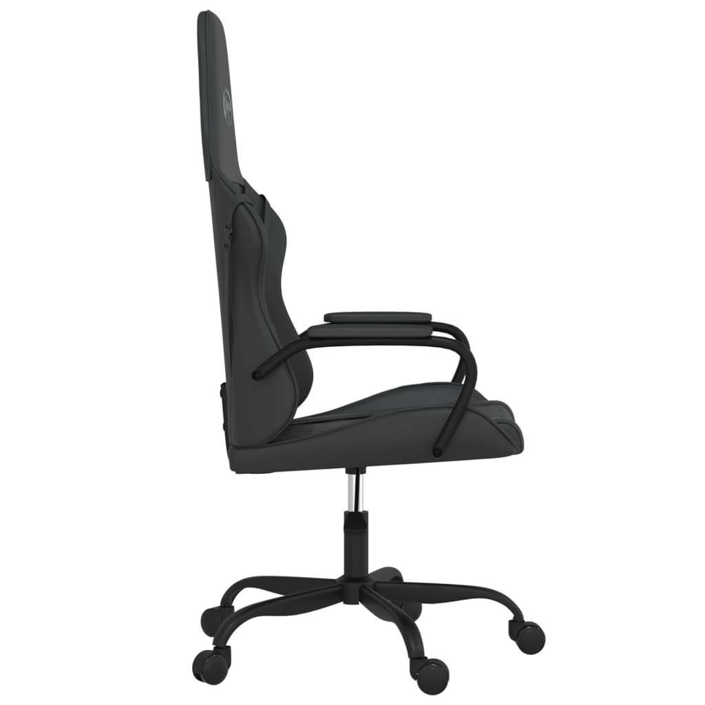 Massage gaming chair, black, eco-leather