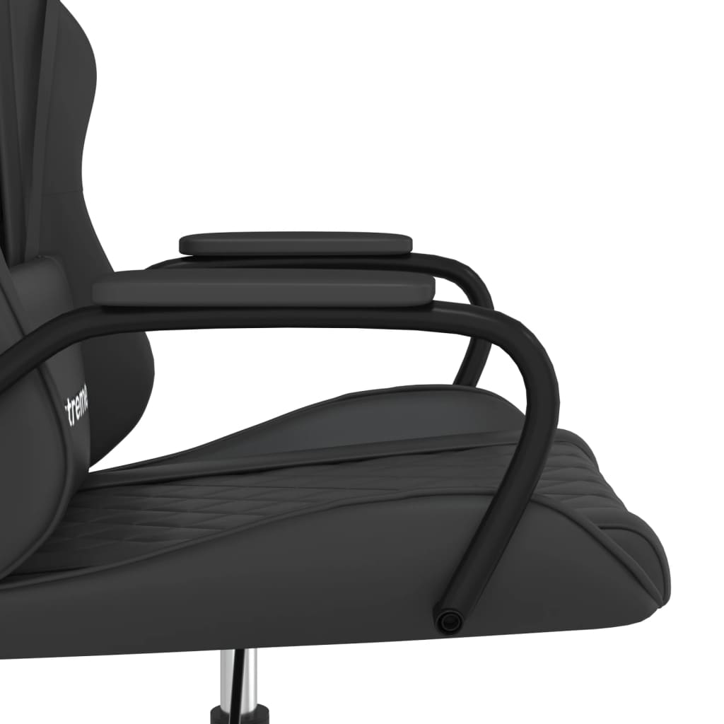 Massage gaming chair, black, eco-leather