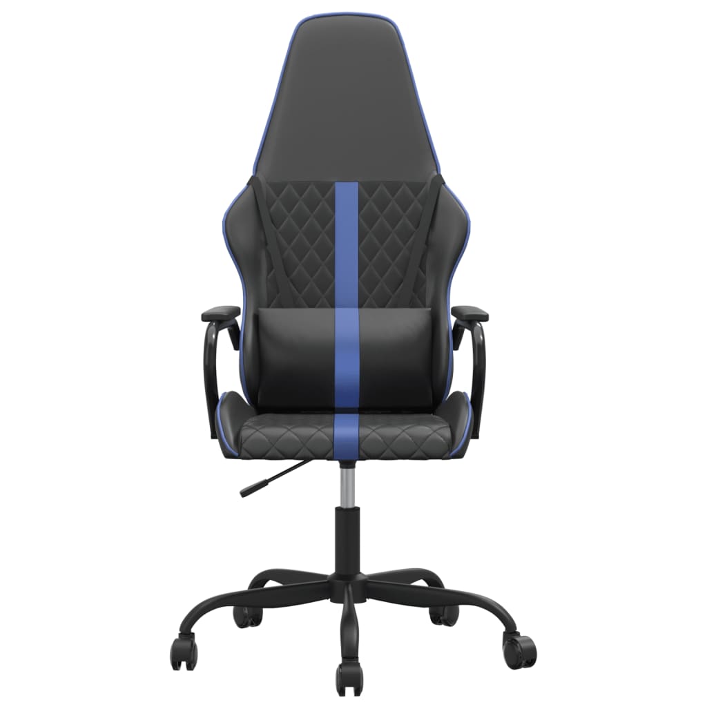 Massage gaming chair, black and blue, eco-leather