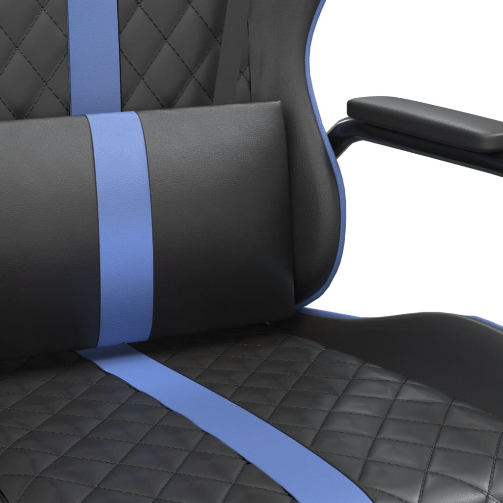 Massage gaming chair, black and blue, eco-leather