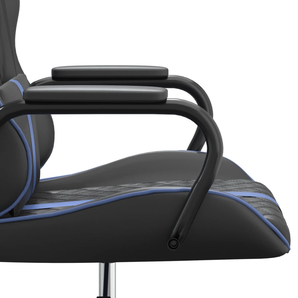 Massage gaming chair, black and blue, eco-leather