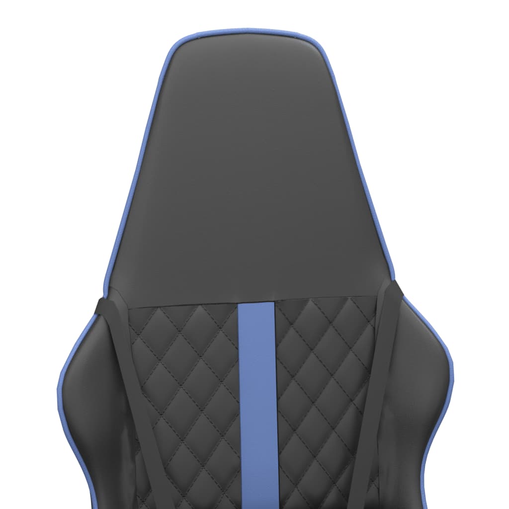 Massage gaming chair, black and blue, eco-leather