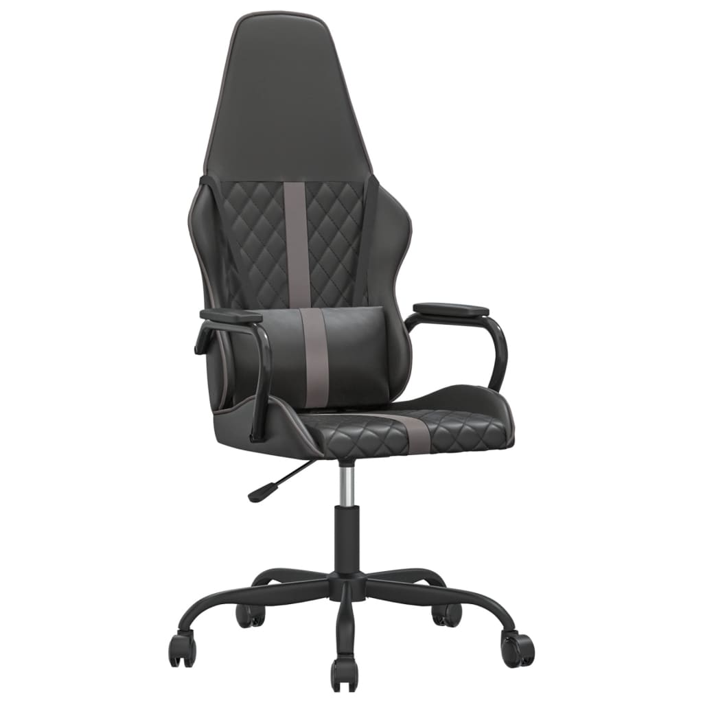 Massage gaming chair, black and gray, eco-leather