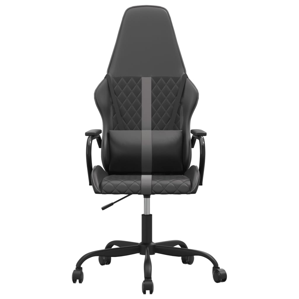 Massage gaming chair, black and gray, eco-leather