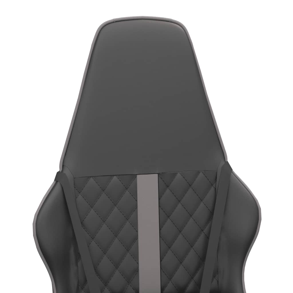 Massage gaming chair, black and gray, eco-leather