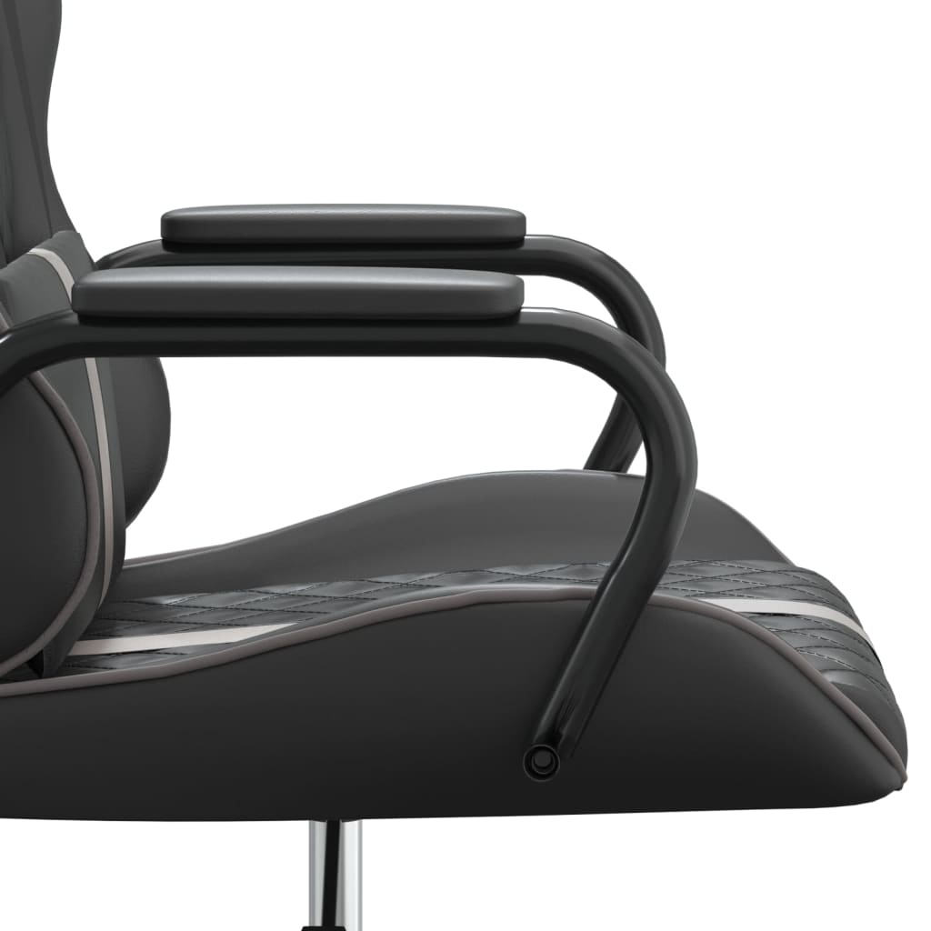 Massage gaming chair, black and gray, eco-leather