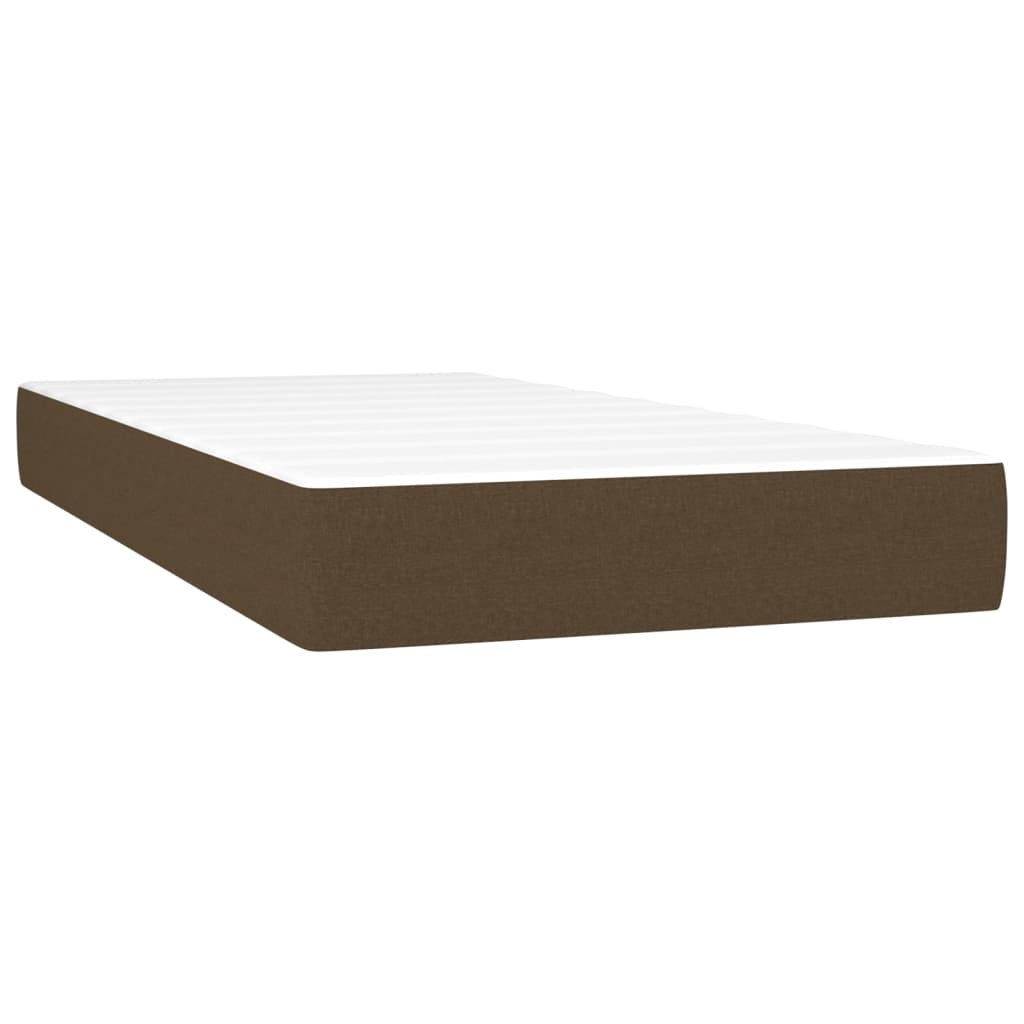 Spring bed mattress, dark brown, 80x200x20 cm, textile