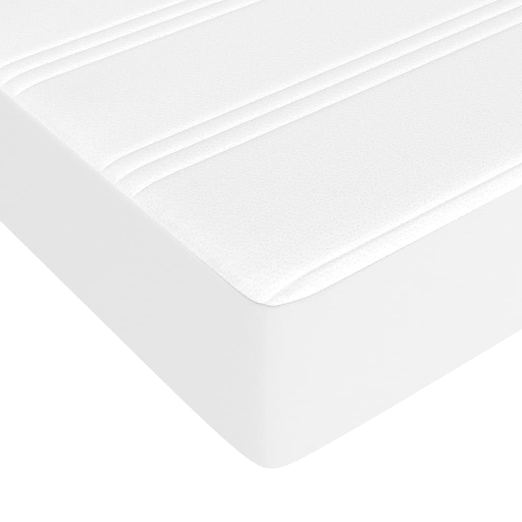 Spring bed mattress, white, 80x200x20 cm, eco-leather