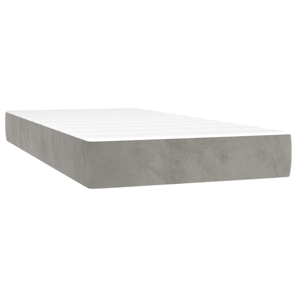 Spring bed mattress, light grey, 80x200x20 cm, velvet