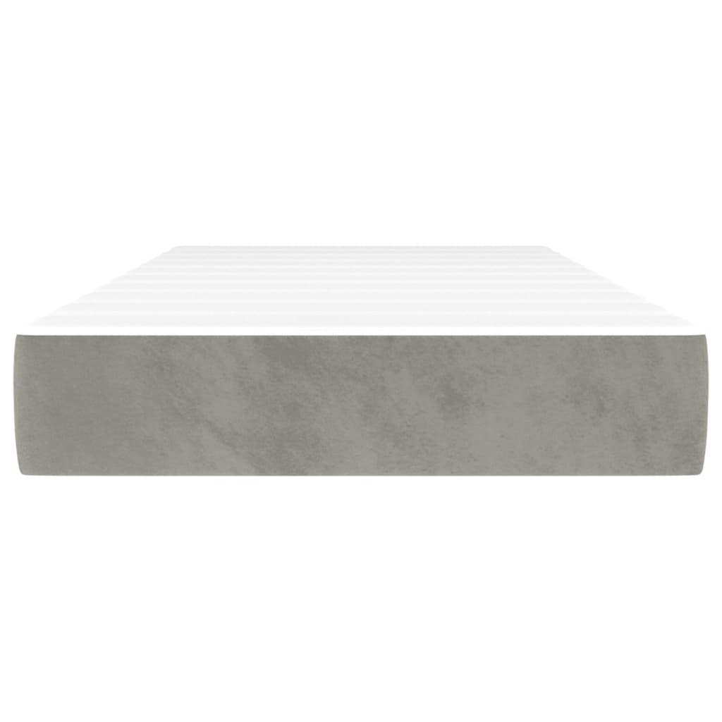 Spring bed mattress, light grey, 80x200x20 cm, velvet