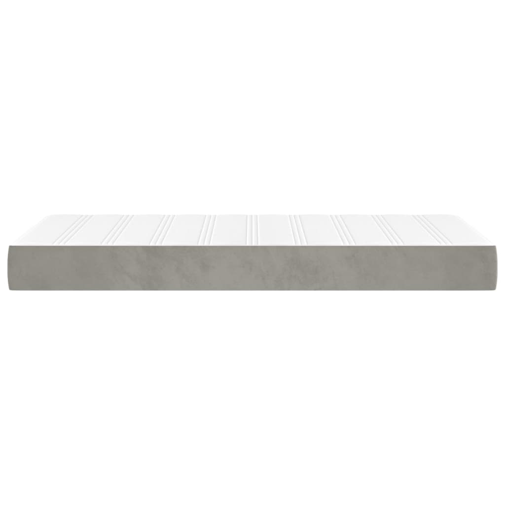 Spring bed mattress, light grey, 80x200x20 cm, velvet