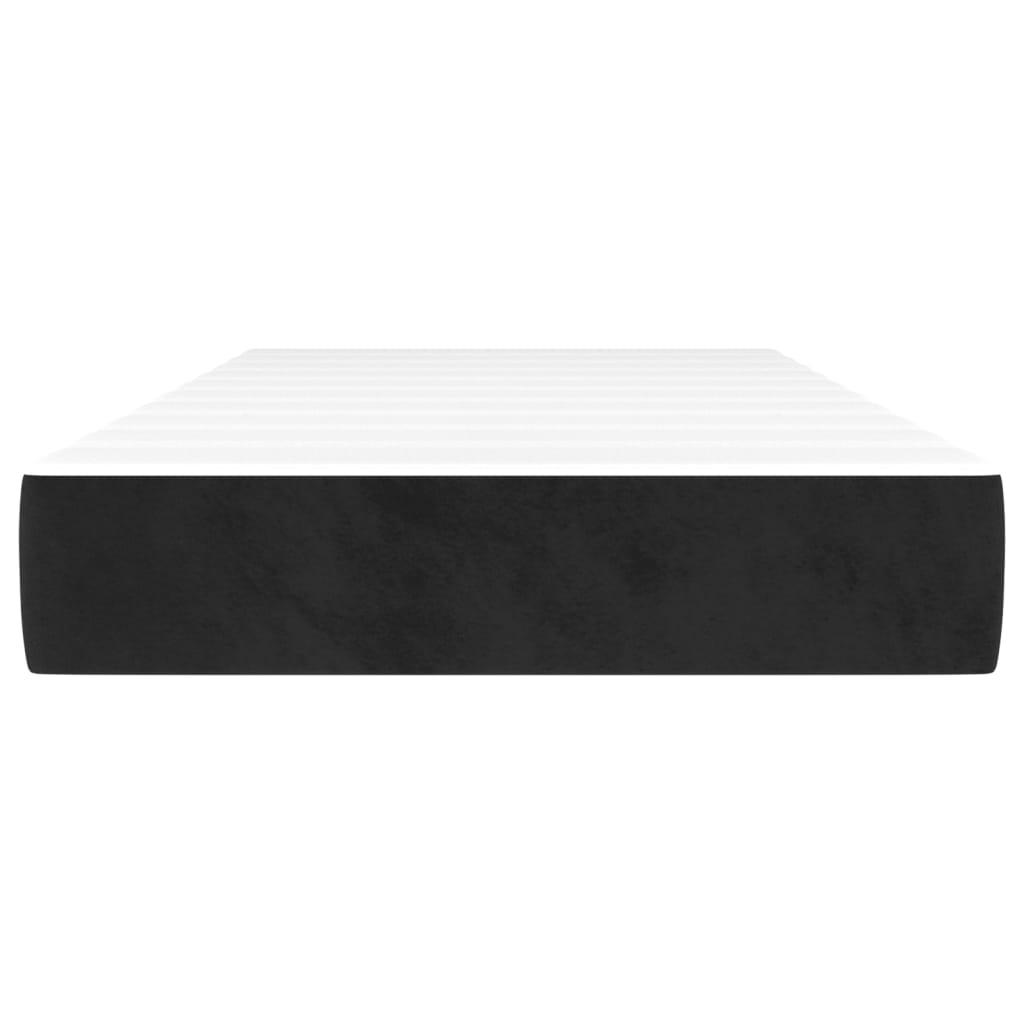 Spring bed mattress, black, 80x200x20 cm, velvet