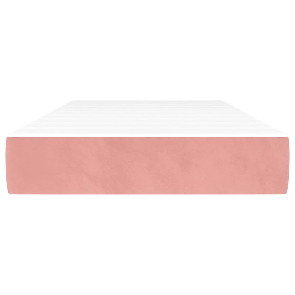 Spring mattress, pink, 80x200x20 cm, velvet