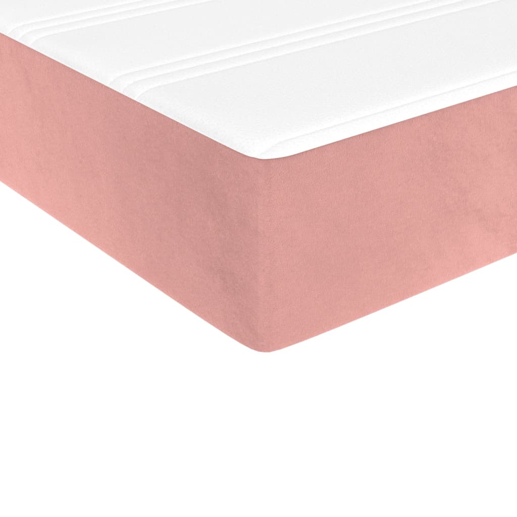 Spring mattress, pink, 80x200x20 cm, velvet