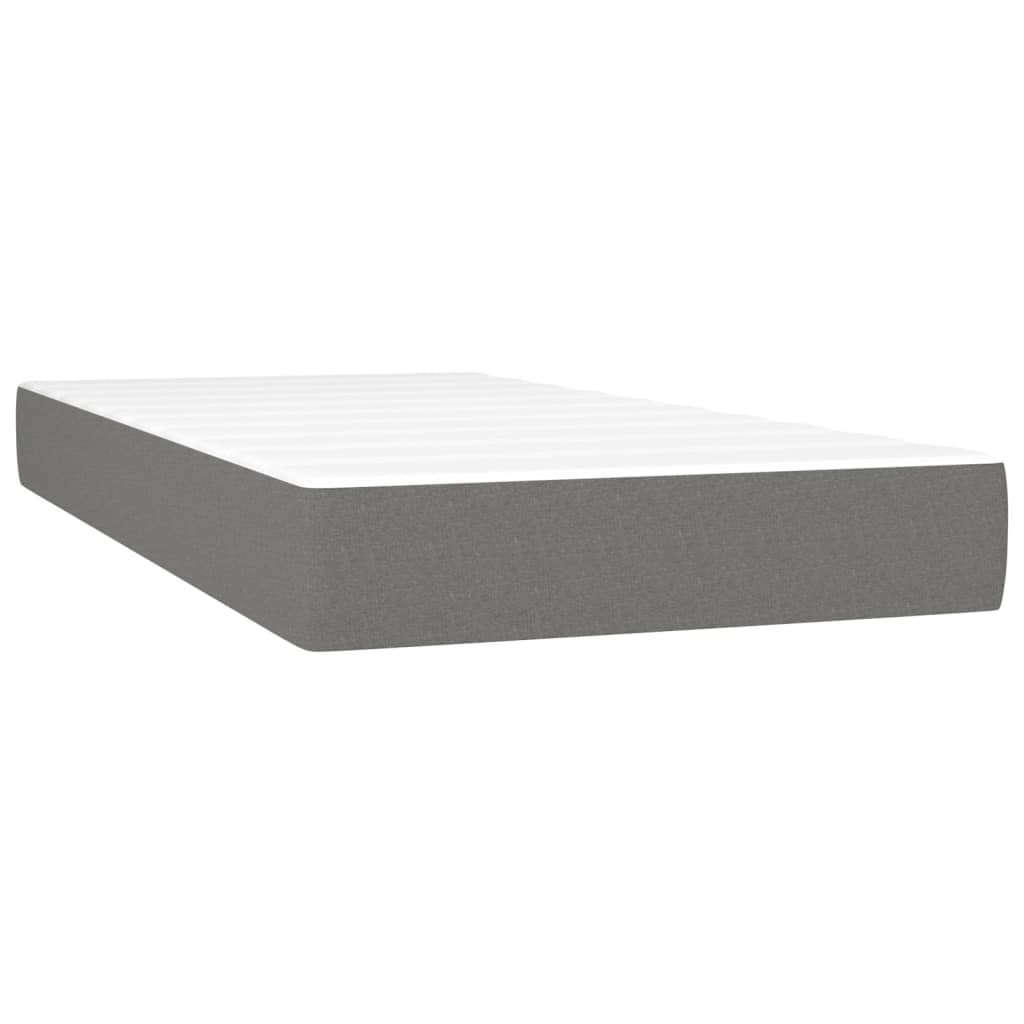 Spring bed mattress, dark grey, 90x190x20 cm, textile