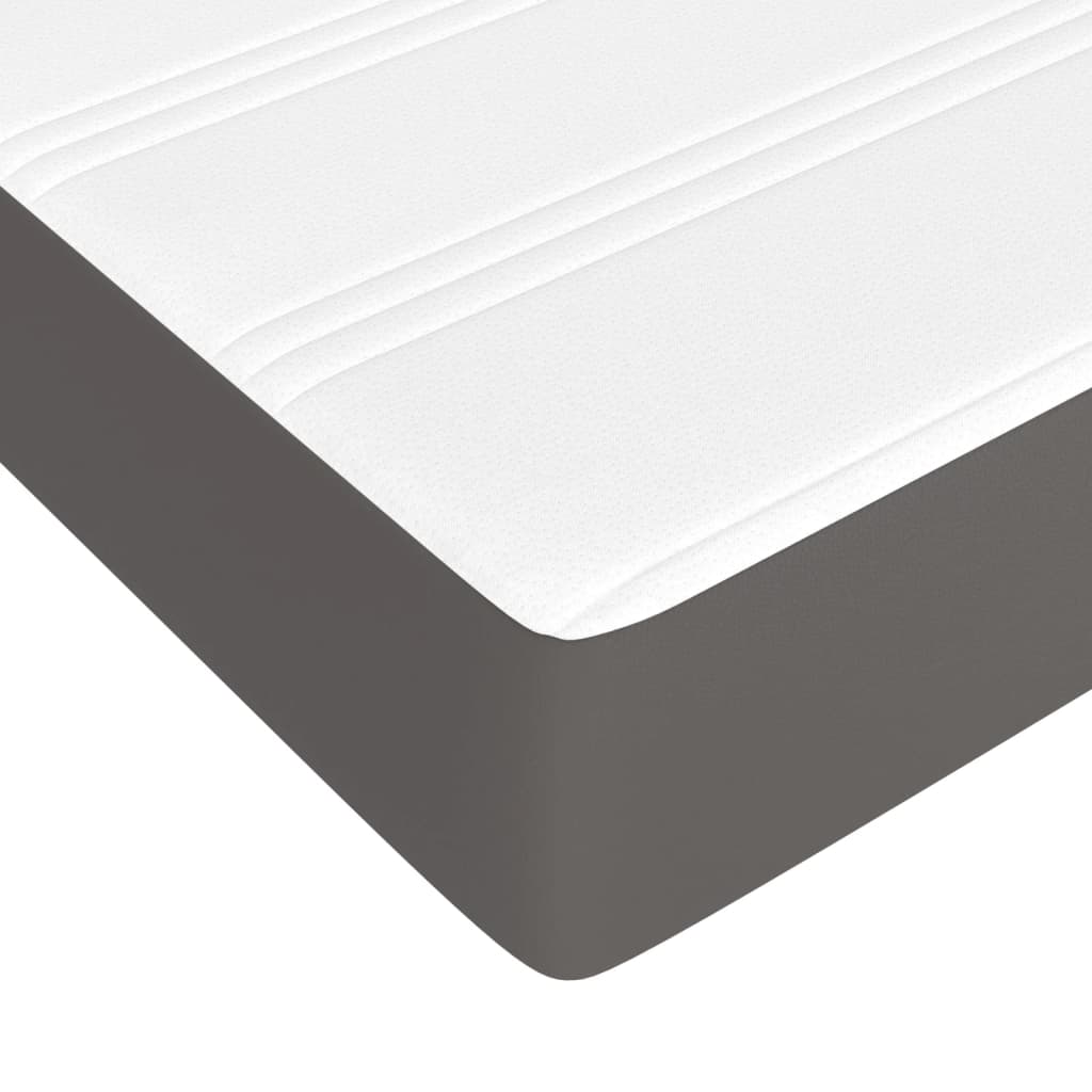 Spring bed mattress, gray, 90x190x20 cm, eco-leather