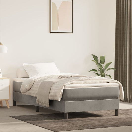 Spring bed mattress, light grey, 90x190x20 cm, velvet