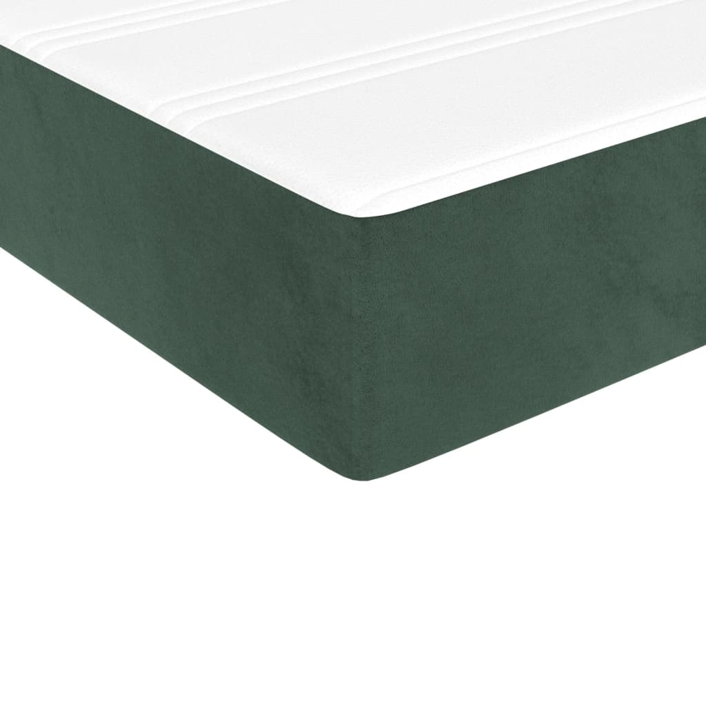 Spring mattress, dark green, 90x190x20 cm, velvet