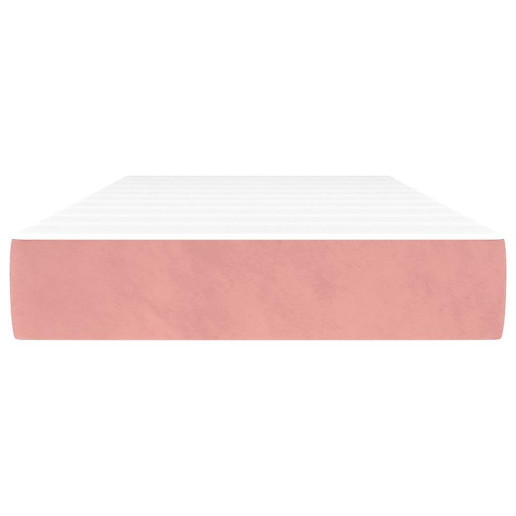 Spring mattress, pink, 90x190x20 cm, velvet