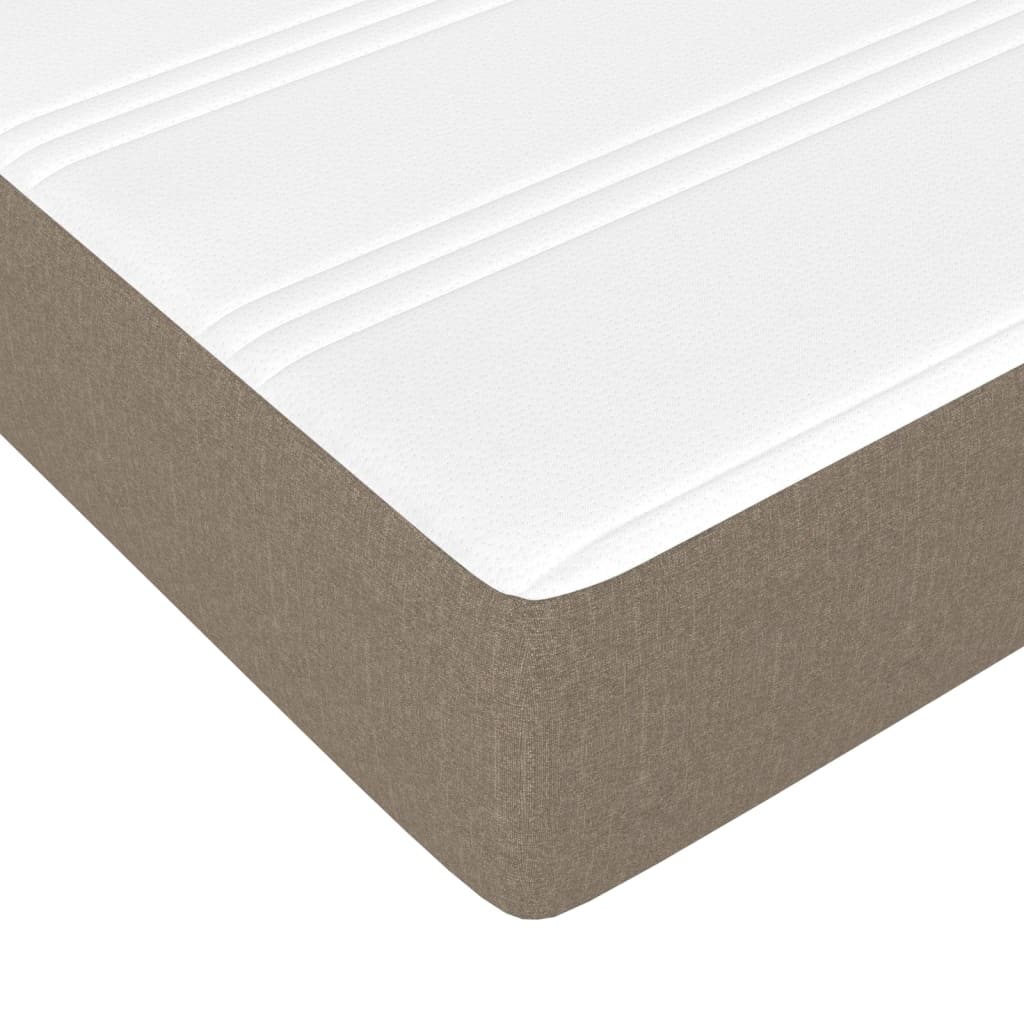 Spring bed mattress, taupe grey, 90x200x20 cm, textile