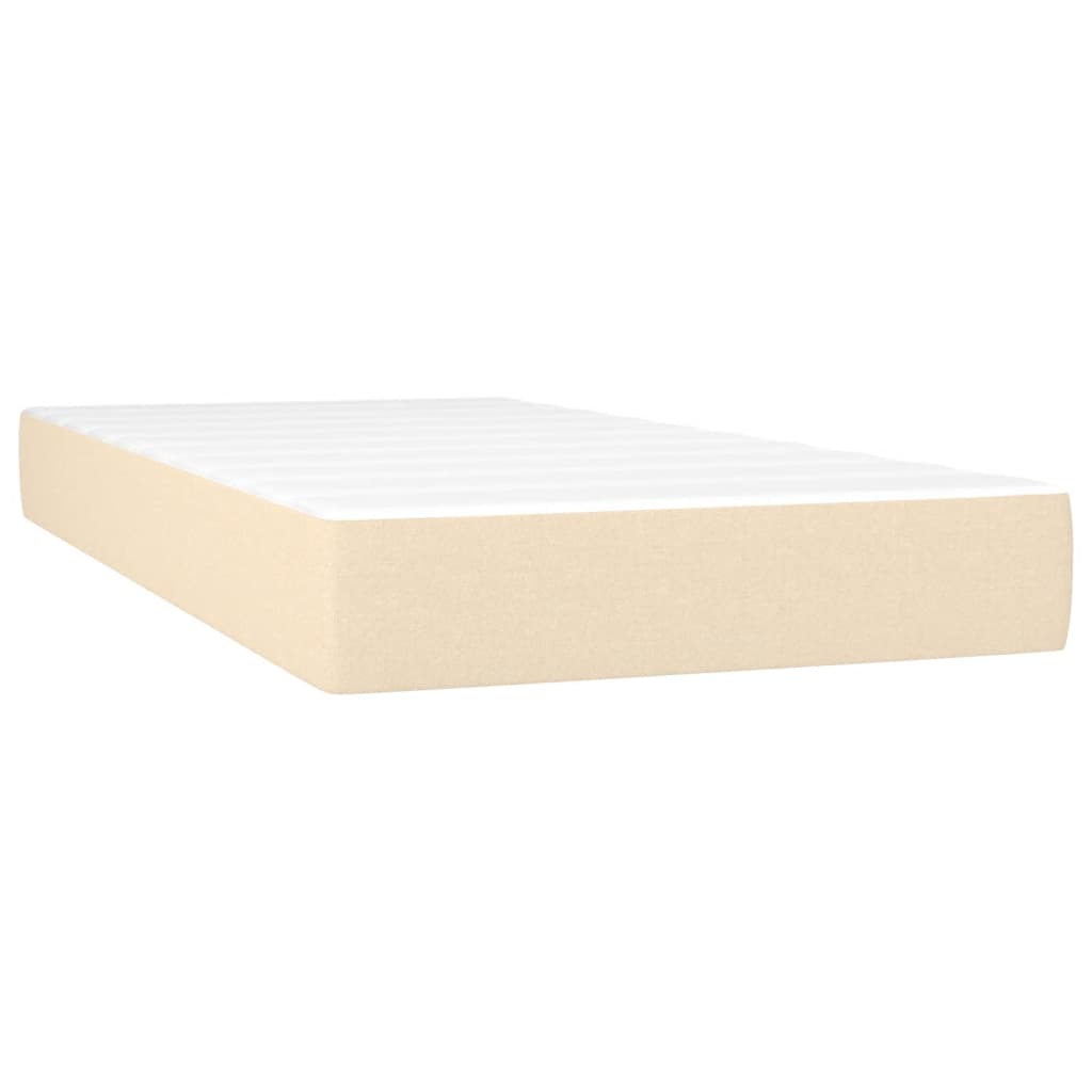 Spring bed mattress, cream, 90x200x20 cm, textile