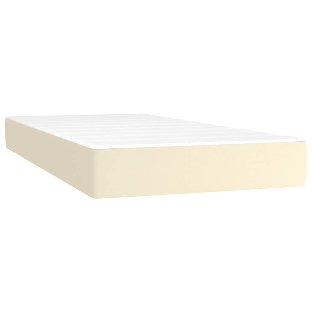 Spring bed mattress, cream, 90x200x20 cm, eco-leather