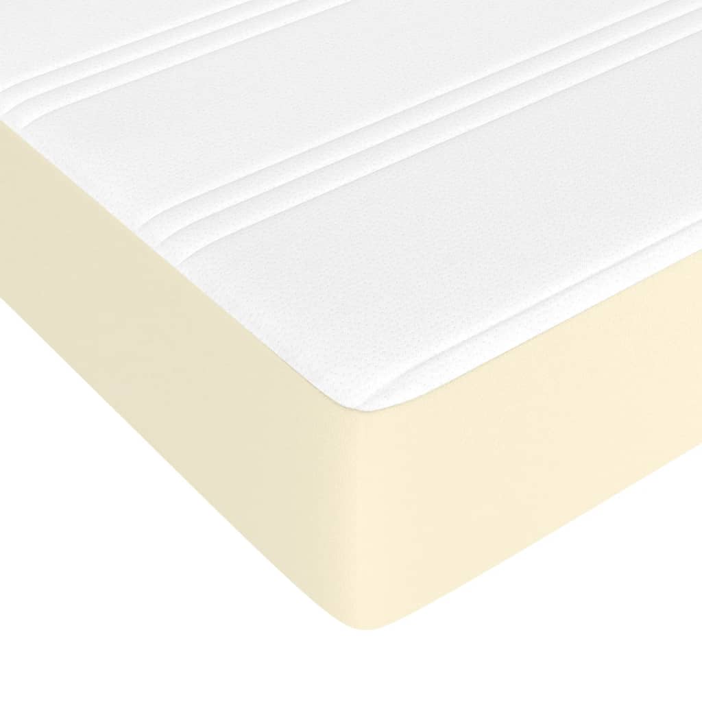 Spring bed mattress, cream, 90x200x20 cm, eco-leather