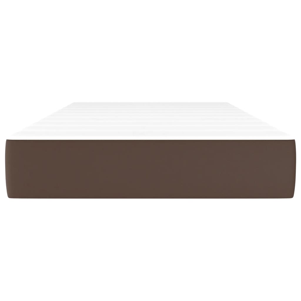 Spring bed mattress, brown, 90x200x20 cm, eco-leather