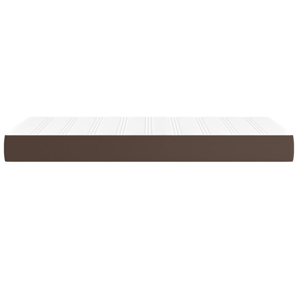 Spring bed mattress, brown, 90x200x20 cm, eco-leather