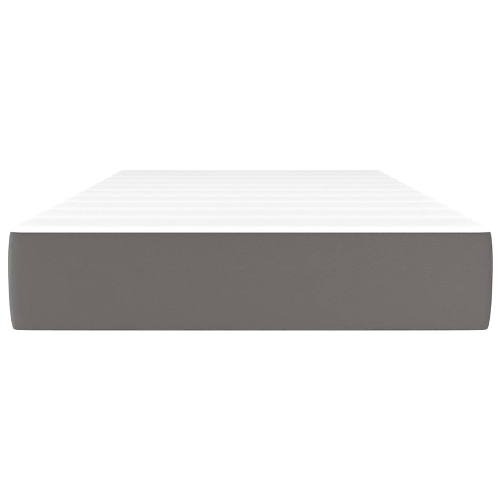 Spring bed mattress, gray, 90x200x20 cm, eco-leather