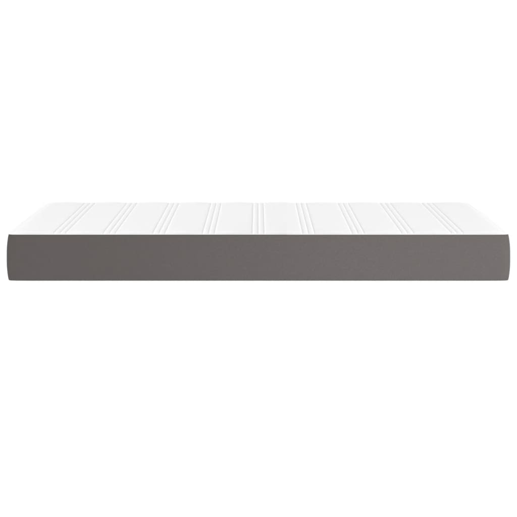 Spring bed mattress, gray, 90x200x20 cm, eco-leather