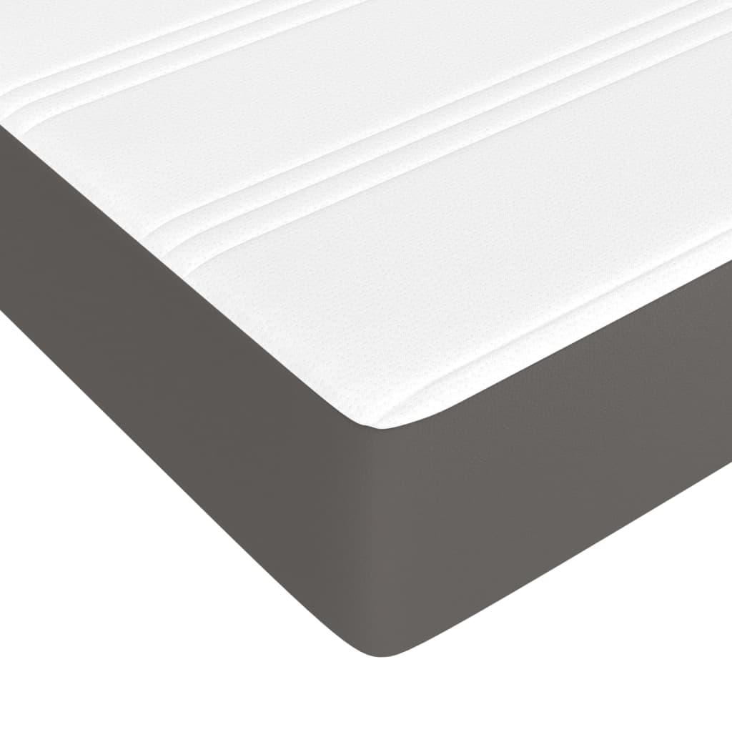 Spring bed mattress, gray, 90x200x20 cm, eco-leather