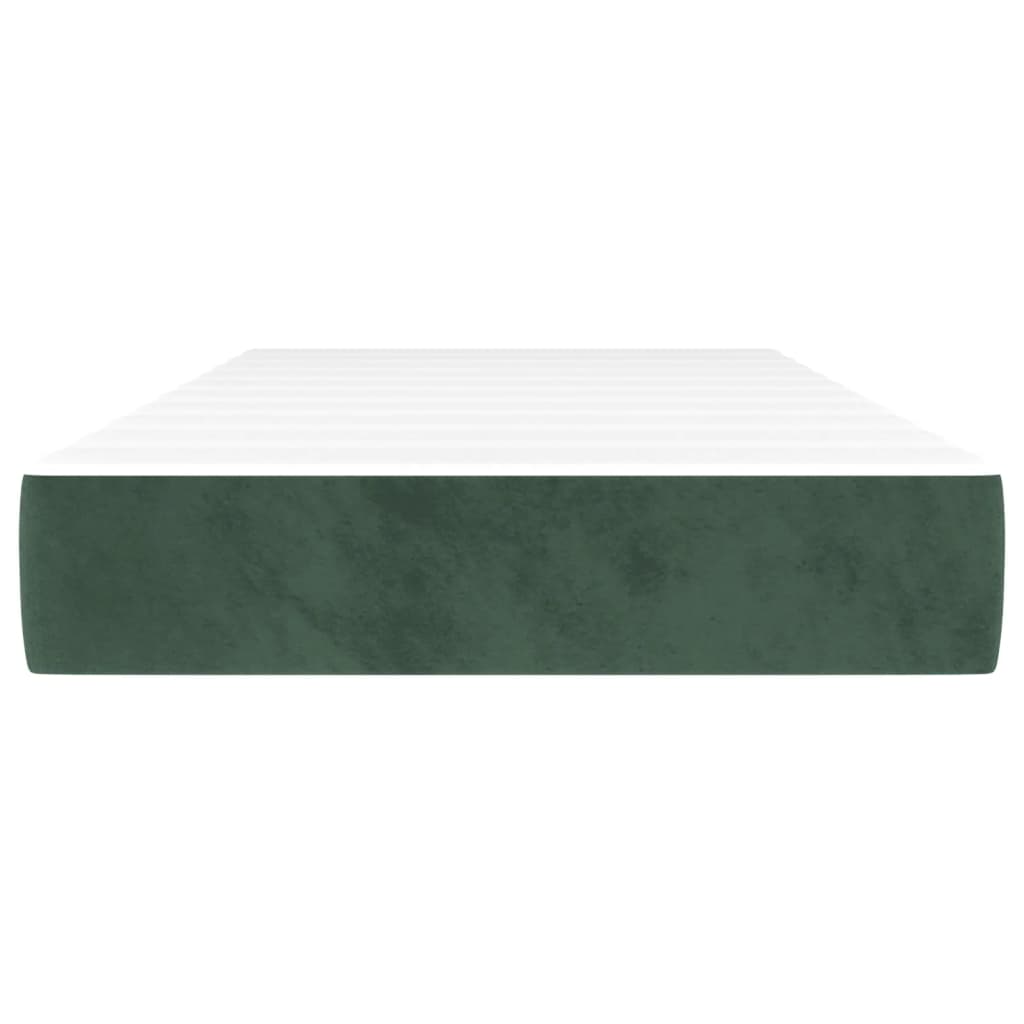 Spring bed mattress, dark green, 90x200x20 cm, velvet