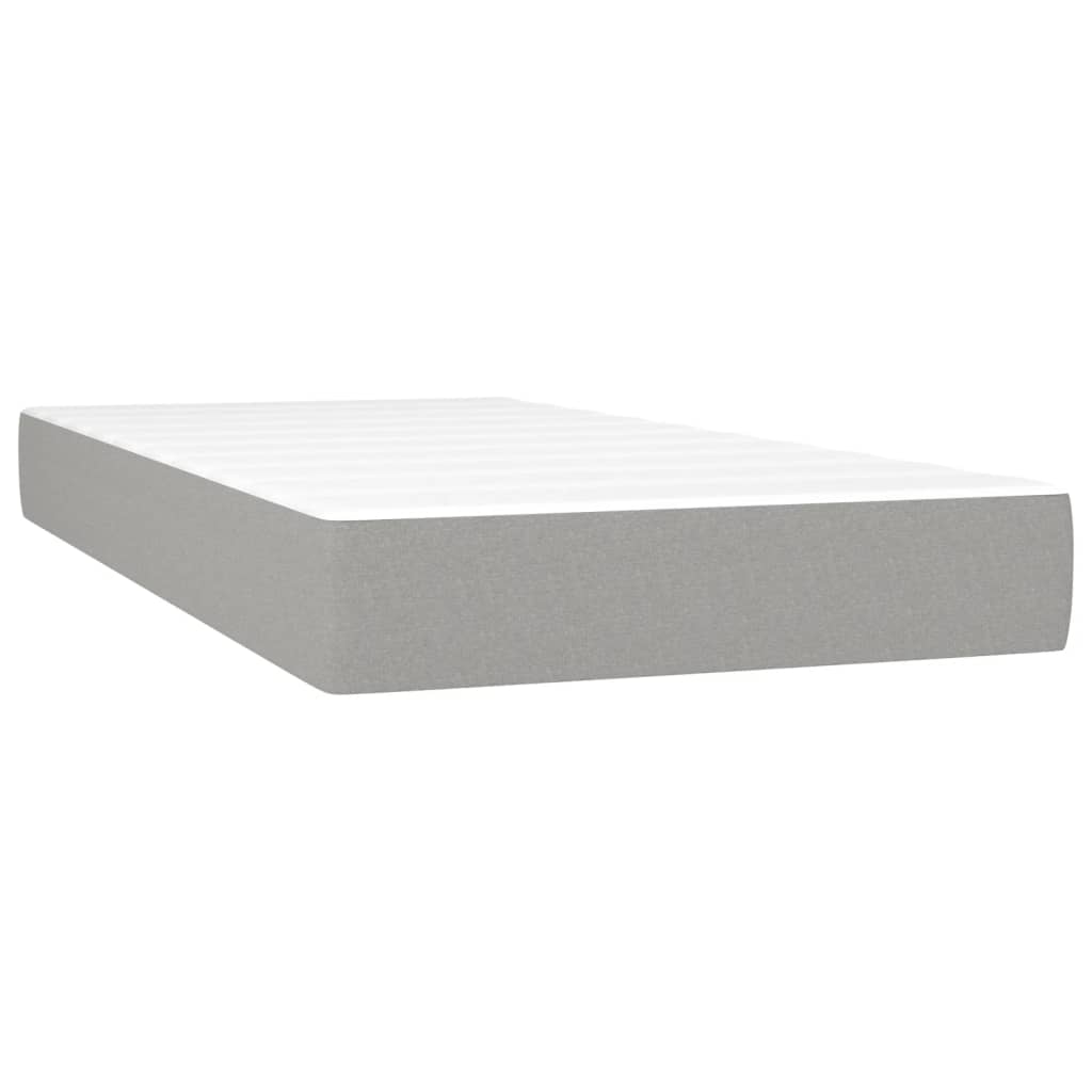 Spring bed mattress, light gray, 100x200x20 cm, textile