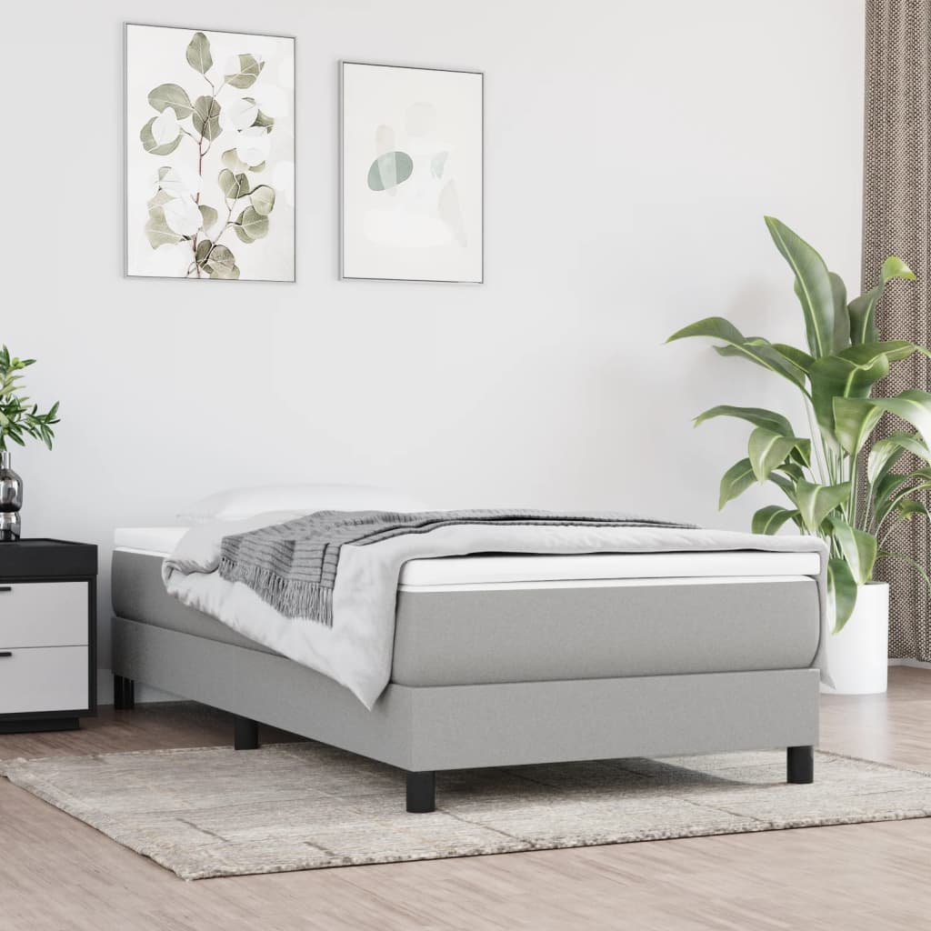 Spring bed mattress, light gray, 100x200x20 cm, textile