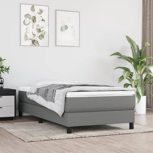 Spring bed mattress, dark grey, 100x200x20 cm, textile