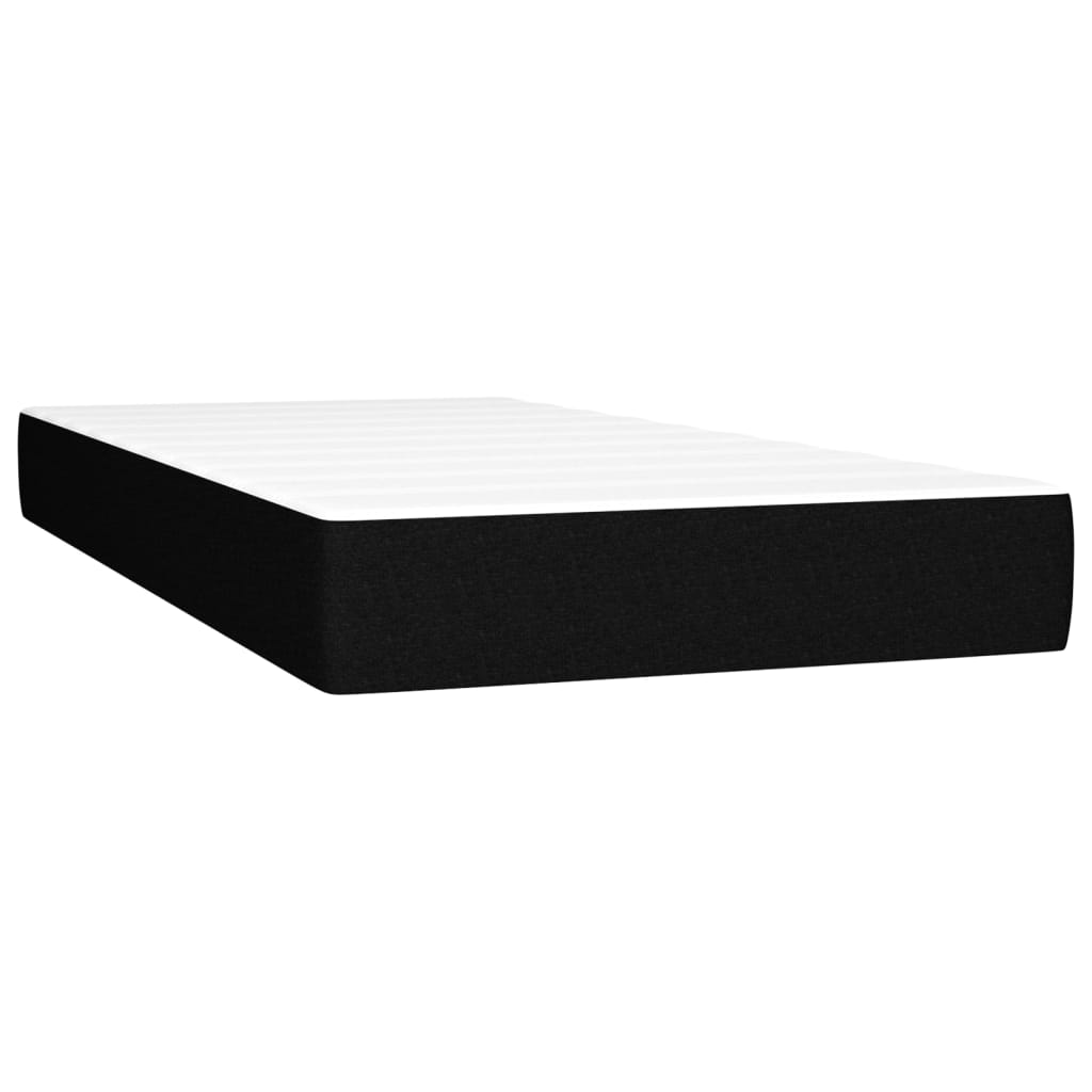 Spring mattress, black, 100x200x20 cm, textile